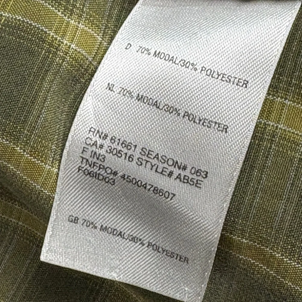 The North Face Shirt Men M Olive Plaid Button‎ Hiking Grunge Workwear Distressed